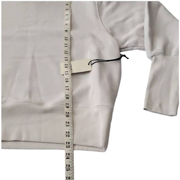 NWT AGOLDE Sz Medium Extended Rib Turtleneck Cotton Sweatshirt Gray Paper Mache - Picture 8 of 11